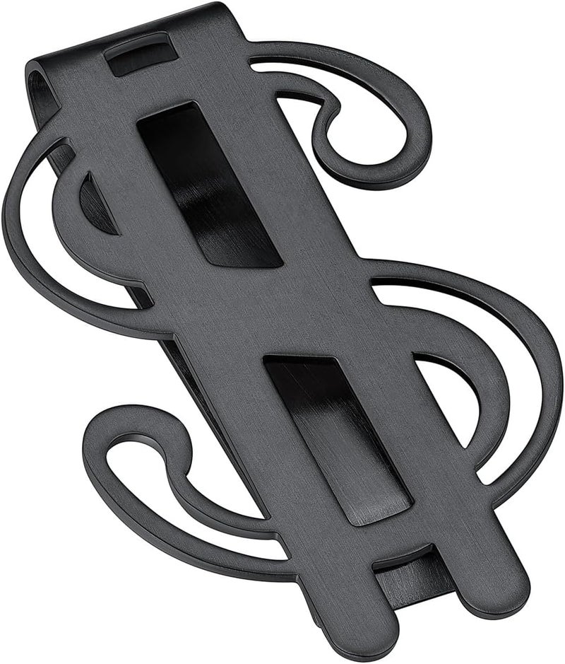 ChainsHouse Stainless Steel Money Clip Slim Wallet Credit Business Card Holder for Men, Wallet Charms Gift for Father Dad Husband - Image 1